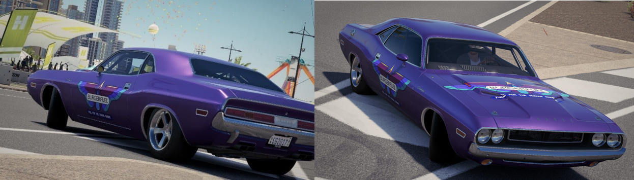 The game BurgerFuel car vs the real BurgerFuel car